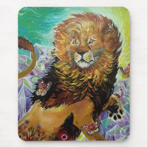 Mystical Crystal Lion Painting "New Worlds" Muismat
