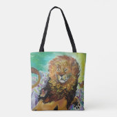 Mystical Crystal Lion Painting "New Worlds" Tote Bag (Achterkant)