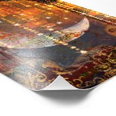 Mystical Dark Gold Crescent Moon Jewels Foto Afdruk (Hoek)