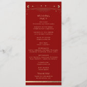 Mystical Dark Red Gold Sun Star Moon Astronomie Programmakaart (Achterkant)