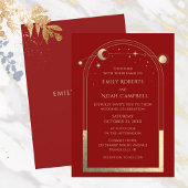 Mystical Dark Red Sun Star Moon Astronomie Space Kaart