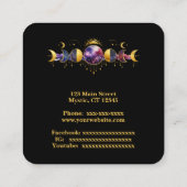 Mystical design on black vierkante visitekaartje (Achterkant)