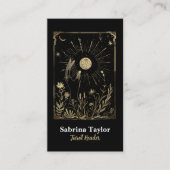 Mystical design on black visitekaartje (Voorkant)