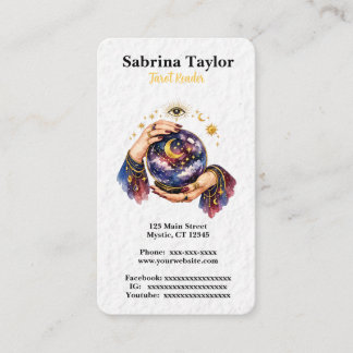 Mystical design with crystal ball visitekaartje