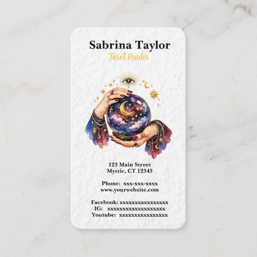 Mystical design with crystal ball visitekaartje (Voorkant)