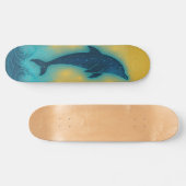 Mystical Dolphin Retro Colors Wall Art Skateboard (Horizontaal)