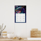 Mystical Dragon Fantasy Calendar 2026  Poster (Keuken)
