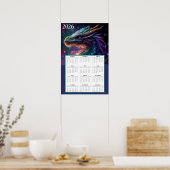 Mystical Dragon Fantasy Kalender 2026 Poster (Keuken)