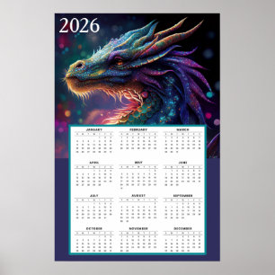 Mystical Dragon Fantasy Kalender 2026 Poster