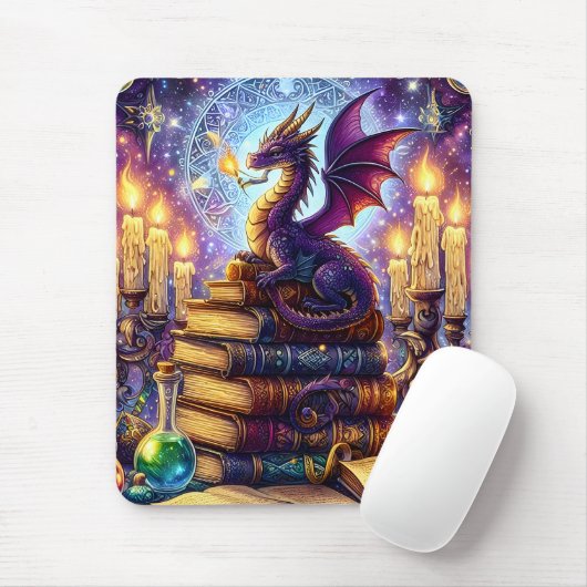 Mystical Dragon Wizard Boeken Muismat (Met muis)