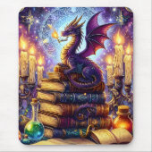 Mystical Dragon Wizard Boeken Muismat (Voorkant)