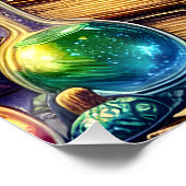 Mystical Dragon Wizard Boeken Perfect Poster (Hoek)