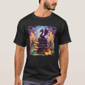 Mystical Dragon Wizard Boeken T-shirt (Voorkant)