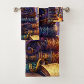 Mystical Dragon Wizard Books Bad Handdoek (Insitu)