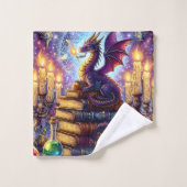 Mystical Dragon Wizard Books Bad Handdoek (Wasdoekje)