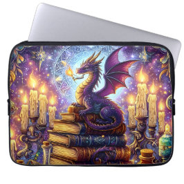 Mystical Dragon Wizard Books Laptop Sleeve