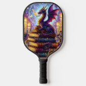Mystical Dragon Wizard Books Pickleball Paddle (Voorkant)