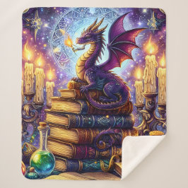 Mystical Dragon Wizard Books Sherpa Deken