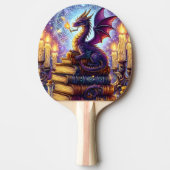 Mystical Dragon Wizard Books Tafeltennisbatje (Voorkant)