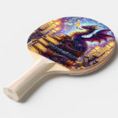 Mystical Dragon Wizard Books Tafeltennisbatje (Voorkant Gekanteld)
