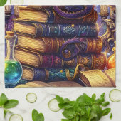 Mystical Dragon Wizard Books Theedoek (Gevouwen)