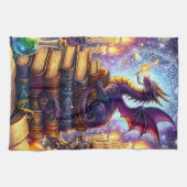 Mystical Dragon Wizard Books Theedoek (Horizontaal)