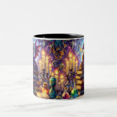 Mystical Dragon Wizard Books Tweekleurige Koffiemok (Center)