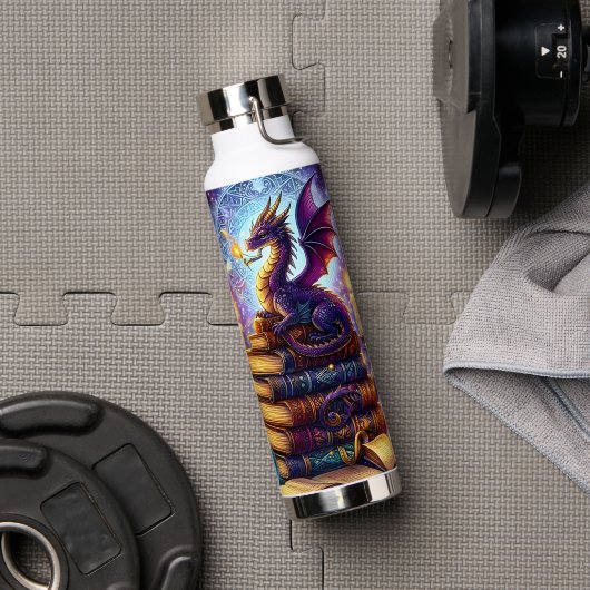 Mystical Dragon Wizard Books Waterfles (Sportschool (Gedraaid) )