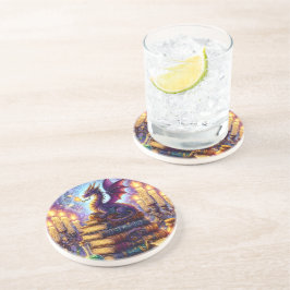 Mystical Dragon Wizard Books Zandsteen Onderzetter