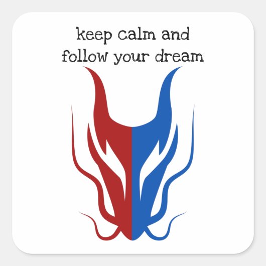 Mystical Dragoon Fantasy Vierkante Sticker (Voorkant)