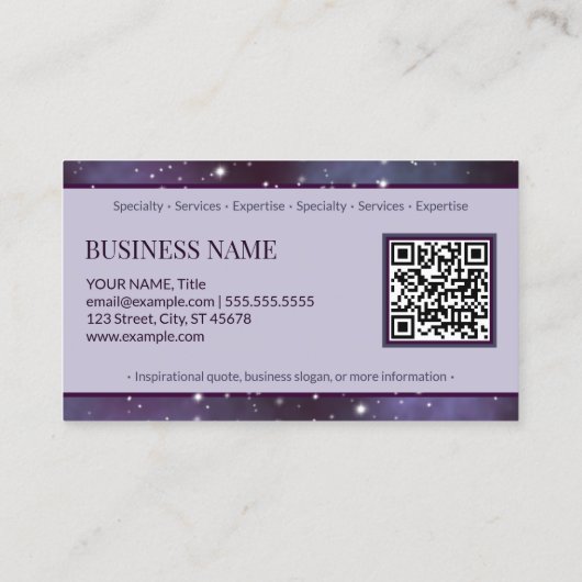 Mystical Dream Dusty Violet met meer sterren Visitekaartje (Achterkant)