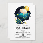 Mystical Dreamy Stars Baby shower Kaart (Voorkant / Achterkant)