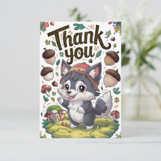 Mystical Dreamy Wolf Bedankkaart (Staand voorkant)