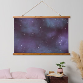 Mystical Dusty Violet Galaxy Hangend Wandkleed