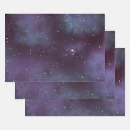 Mystical Dusty Violet Galaxy Inpakpapier Vel