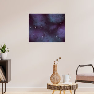 Mystical Dusty Violet Galaxy Poster