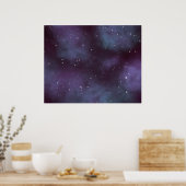 Mystical Dusty Violet Galaxy Poster (Keuken)