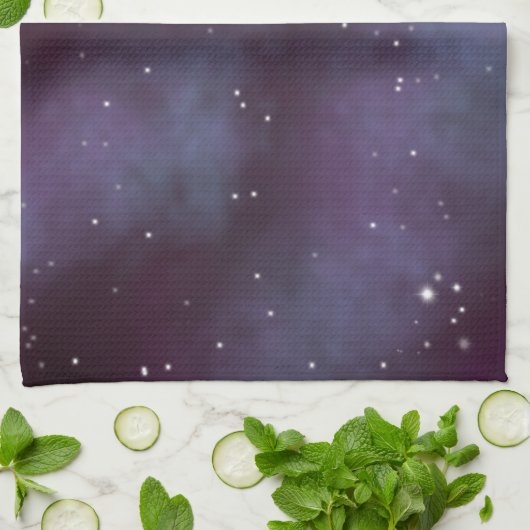 Mystical Dusty Violet Galaxy Theedoek (Gevouwen)
