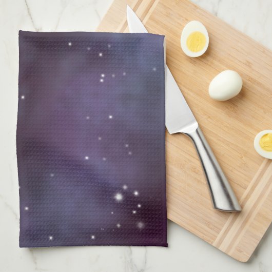 Mystical Dusty Violet Galaxy Theedoek (Quarter Fold)