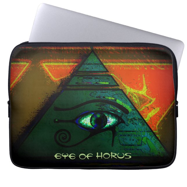 Mystical Egyptian Eye of Horus Laptop Sleeve (Voorkant)