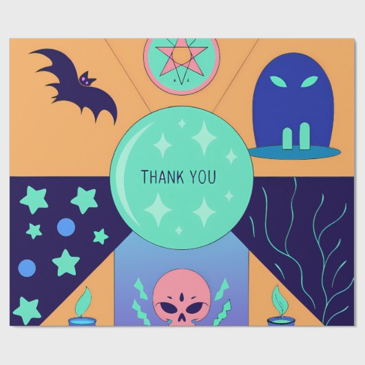 Mystical Elements with a Thank You Message Cadeaupapier (Vlak)