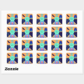 Mystical Elements with a Thank You Message Vierkante Sticker (Vel)