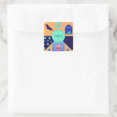 Mystical Elements with a Thank You Message Vierkante Sticker (Tas)