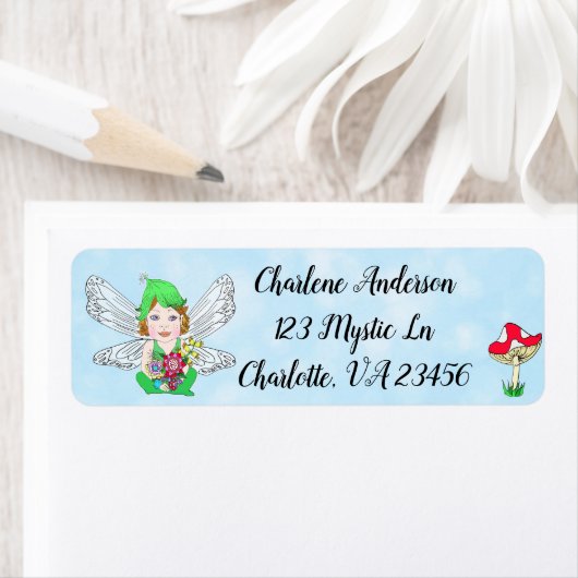 Mystical Elf Fairy Magical Mushroom Etiket (Insitu)