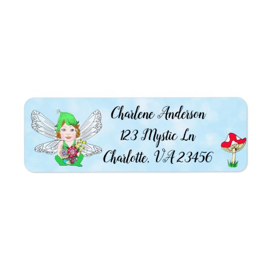 Mystical Elf Fairy Magical Mushroom Etiket (Voorkant)