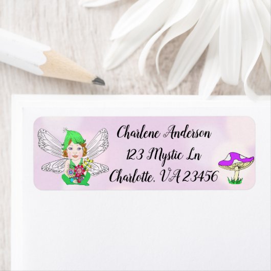 Mystical Elf Fairy Magical Mushroom Etiket (Insitu)