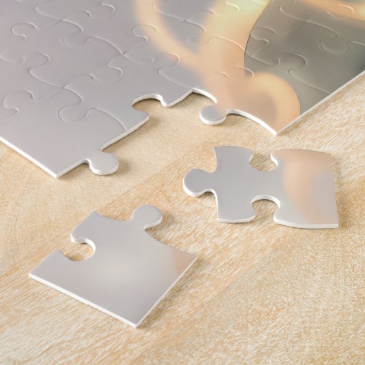 Mystical Emerald Goddess with Glowing Ember Eyes Legpuzzel (Zijkant)