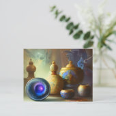 Mystical Enamel Bottles & Bowls Digital Art Briefkaart (Staand voorkant)
