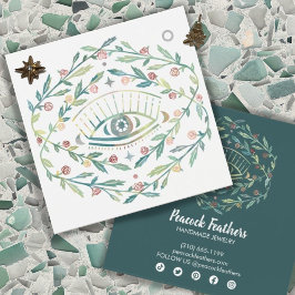 Mystical Eye Earring Ketting Jewels Display Card Vierkante Visitekaartjes
