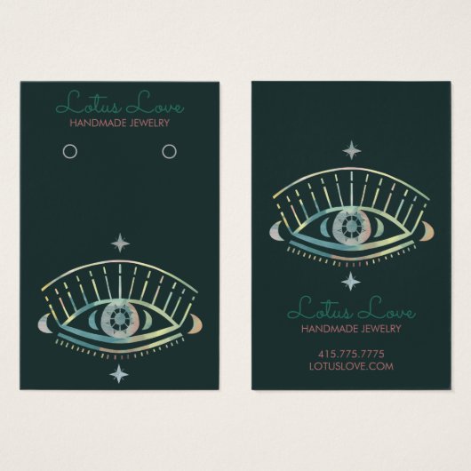 Mystical Eye Earring Ketting Jewels Display Card Visitekaartje (Voorkant /achterkant)